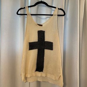 Sweater Cross Tank Top